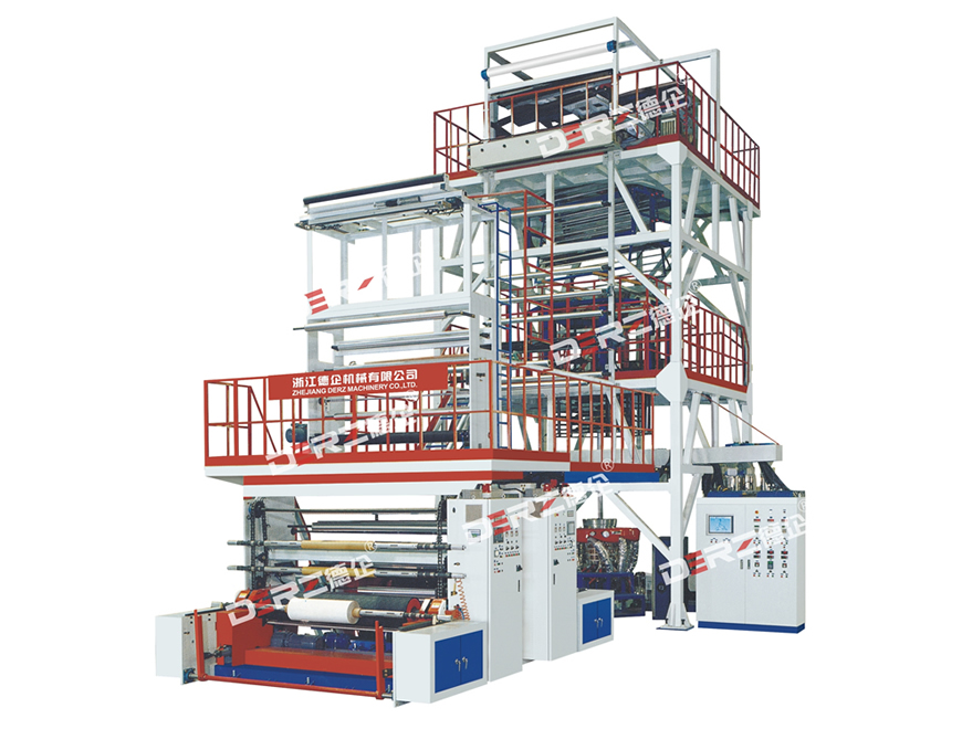 Three-layer Co-extrusion Up-traction Rotation Film Blowing Machine